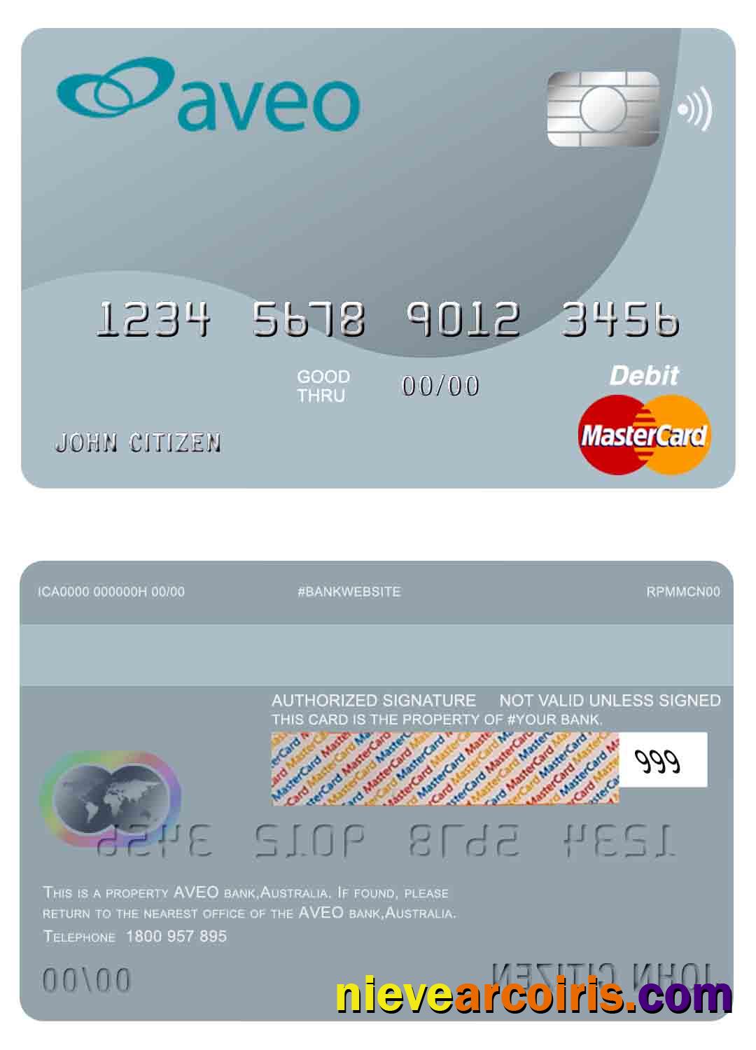 Australia Aveo bank mastercard